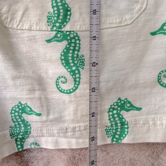 NWT Anthropologie Maeve Short White with Green Seahorses Size M - Picture 9 of 9